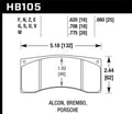 Hawk ER-1 Brake Pad Set HB105D.980 - 2015-2020 BMW 4 Series F82 and F83