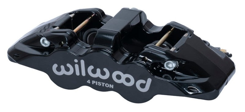 Wilwood Aero4-DS Forged 4-Piston Caliper 120-14440-BK - Black, 1.12 in Pistons, 1.10 in Rotor