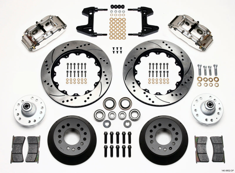Wilwood Narrow Superlite 6R Front Kit 14.00in Drilled and Polished - Ford Mustang II 1974-1980, Disc Spindle (140-9802-DP)