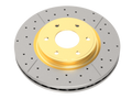 DBA Street Series DBA2340X Drilled & Slotted Front Rotor w/Gold Hat - 2011-2016 Nissan Patrol Y62 5.6L