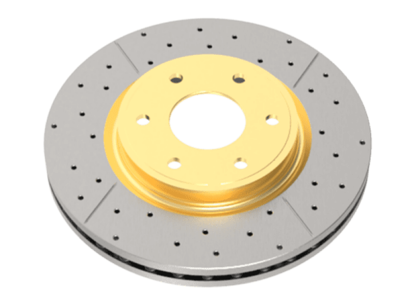 DBA Street Series DBA2340X Drilled & Slotted Front Rotor w/Gold Hat - 2011-2016 Nissan Patrol Y62 5.6L