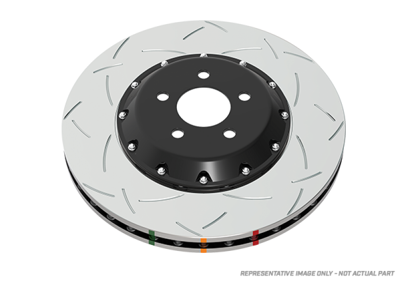 DBA 5000 Series T3 Front Slotted 2-Piece Rotor Clear Anodized Hat DBA52836SLVS - 2014+ Audi RS Q3