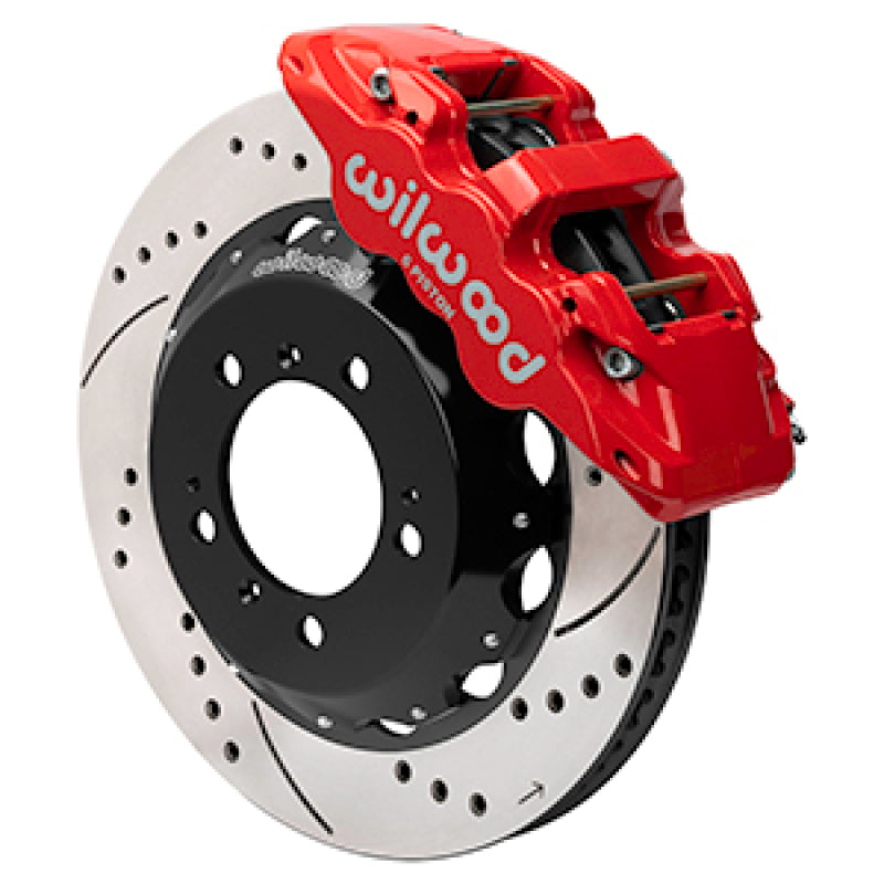 Wilwood Aero6 Front Brake Kit 14in Drilled and Slotted Rotor Red - 1999-2012 Porsche 911 (996/997)