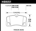 Hawk ER-1 Rear Brake Pads HB651D.624 - 2009-2011 Porsche 911 Carrera 3.6L
