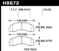 Hawk Performance HB672U.714 DTC-70 Front Brake Pads - 2010-2014 Ford F-150