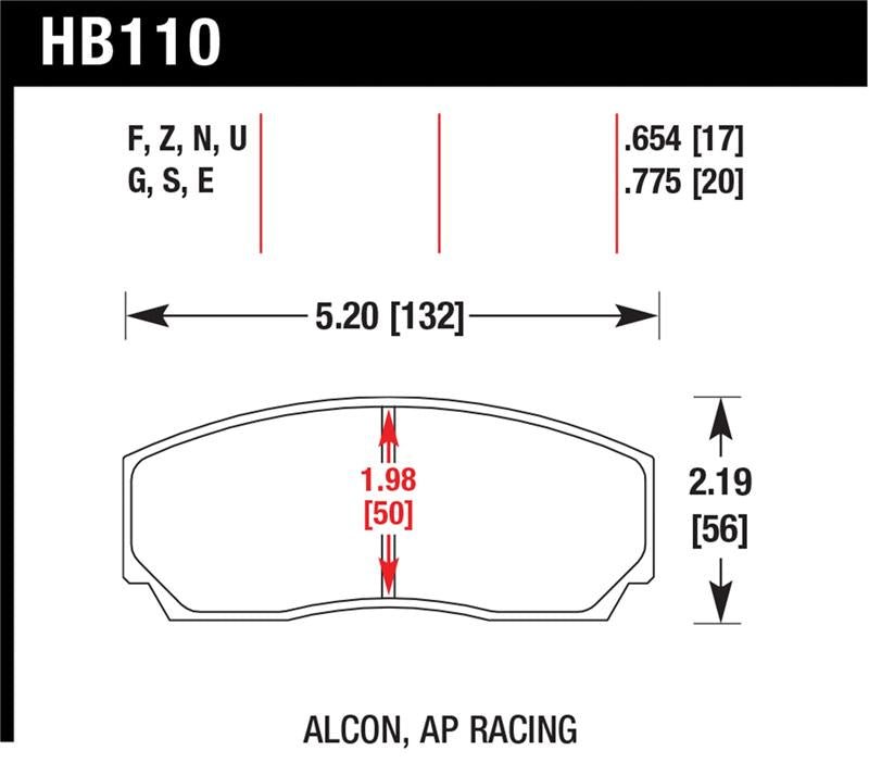 Hawk Performance HB110W.654 DTC-30 Race Brake Pads - AP Racing CP3307 / CP5040-5S4 / CP5200 Calipers