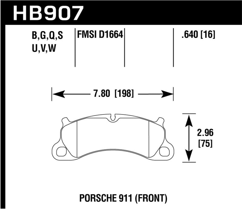 Hawk HP+ Front Brake Pad Set - 2012-2016 Porsche 911 Carrera S