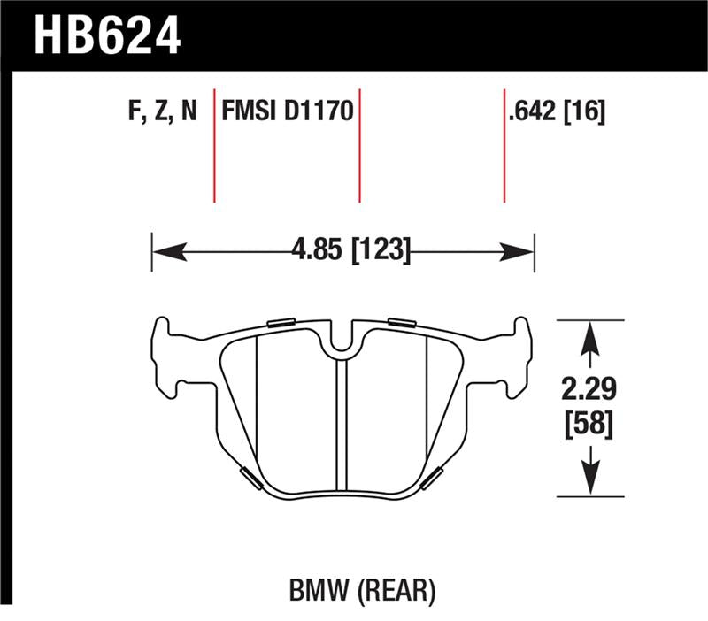 Hawk Performance HB624Z.642 Performance Ceramic Brake Pads - 2006-2009 BMW 328i 330i 335i 335xi 335d