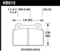 Hawk Performance HB615Z.535 Performance Ceramic Rear Brake Pad Set - Mitsubishi Lancer Evolution X