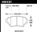 Hawk Performance ER-1 Front Brake Pads with Clips and Shims - 2001-2005 Mazda Miata 1.8L