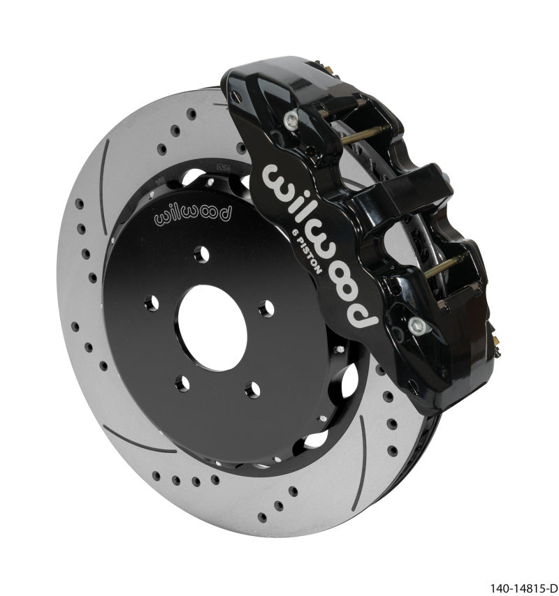 Wilwood AERO6 Front Big Brake Kit 14.00in Drilled Rotors w/Lines - 2003-2009 Nissan 350Z