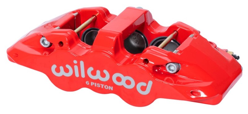 Wilwood AERO6-DS 120-14443-RD Caliper Red - 1.62/1.12/1.12in Bore, Dust Seal, Left Hand