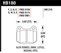 Hawk DTC-30 Rear Track Brake Pad Set HB180W.560 - Mitsubishi Evo, Subaru STI, Nissan 350Z