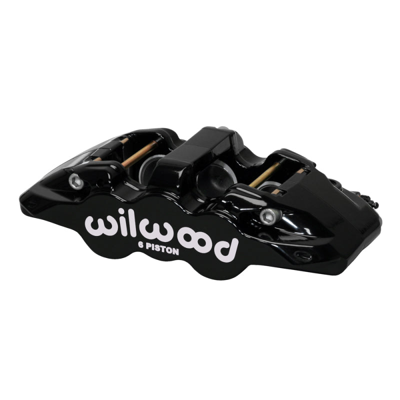 Wilwood AERO6 Caliper Right-Hand Black, 1.75/1.62/1.62 in Pistons, 1.25 in Rotor, .80 in Pad - 120-16892-BK