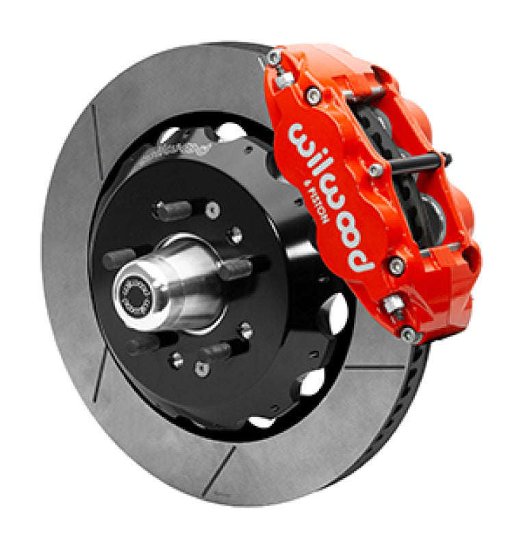 Wilwood FNSL6R Front Brake Kit 14in Rotor Red - 1955-1957 Chevrolet CPP 2in Drop Spindle