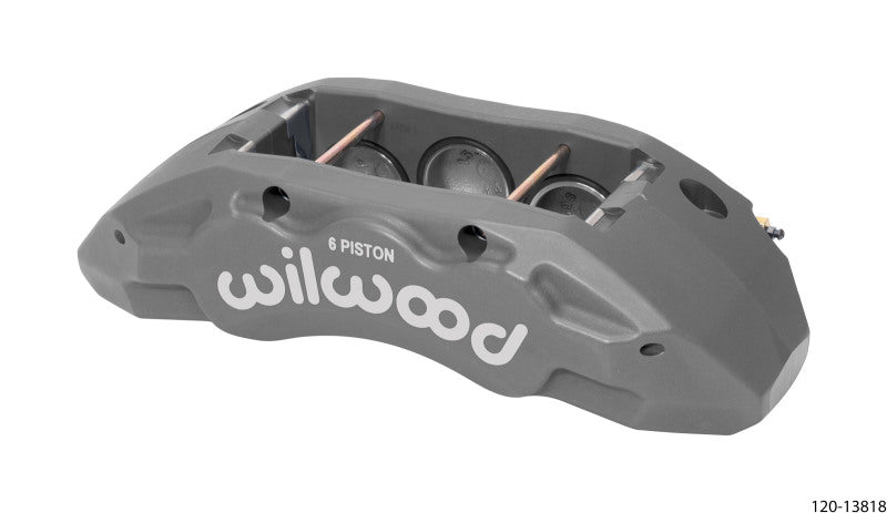 Wilwood TX6R 120-13818 Left-Hand 6-Piston Caliper, Clear Anodized - Fits 1.38in Rotor