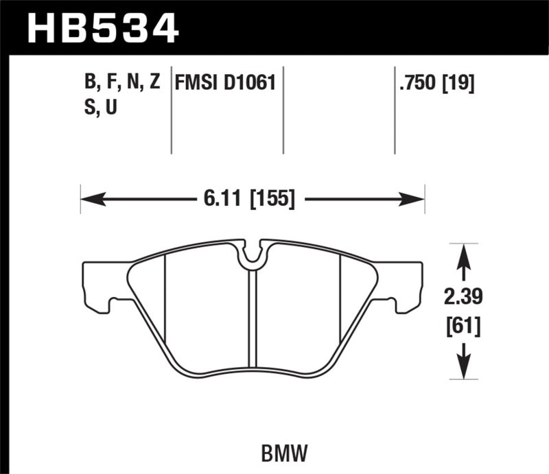 Hawk Performance ER-1 Front Race Brake Pad Set - 2011 BMW 125i