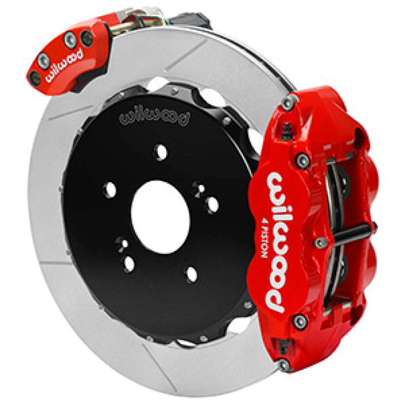 Wilwood Narrow Superlite 4R Front Hat Kit 12.88in Drilled Rotor Red - Honda S2000