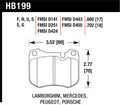 Hawk Performance DTC-70 Race Front Brake Pads HB199U.702 - Mercedes 560SL / Porsche 924 928 944