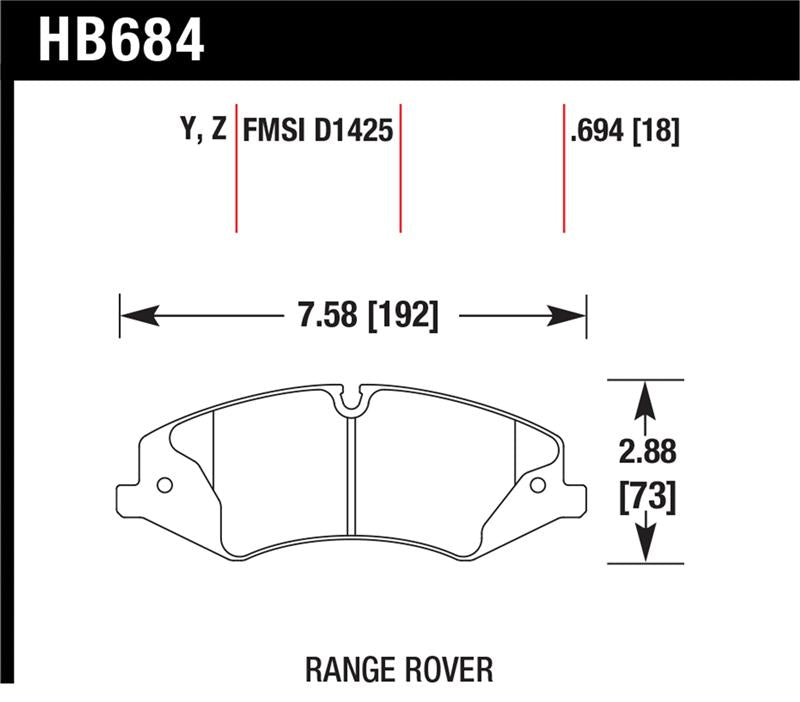Hawk Performance Ceramic Street Front Brake Pad Set - 2010-2013 Land Rover Range Rover/Range Rover Sport Supercharged