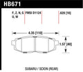 Hawk HPS Street Rear Brake Pads HB671F.628 - 2011 and Newer Subaru Legacy GT