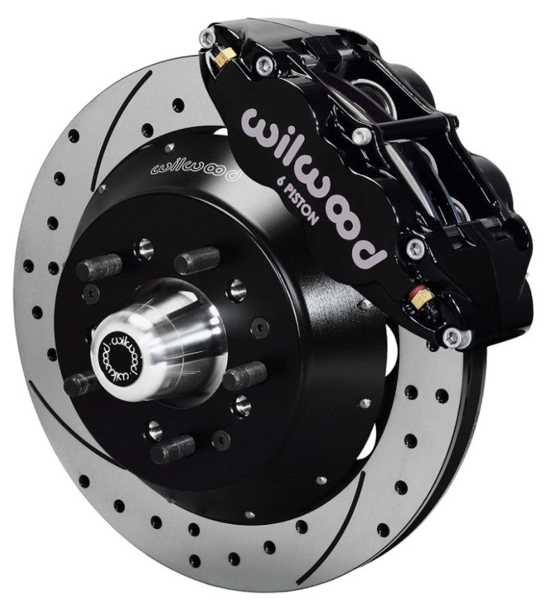 Wilwood Narrow Superlite 6R Dust-Seal Front Big Brake Kit 14in Drilled - Wilwood ProSpindle (140-15410-D)
