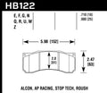 Hawk ER-1 HB122D.710 Brake Pad Set - Alcon, AP Racing and StopTech Roush Calipers