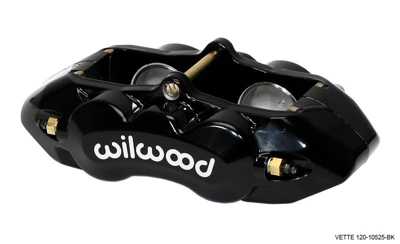 Wilwood D8-4 Front Caliper 120-10525-BK - Black, 1.88in Pistons, 1.25in Disc, Forged Billet Aluminum