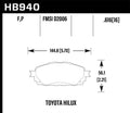 Hawk Performance HB940F.616 HPS Front Brake Pads - 2016-2017 Toyota Hilux
