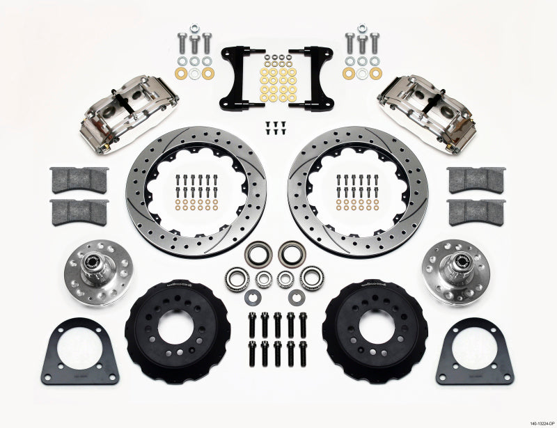 Wilwood Narrow Superlite 6R Front Hub Kit 12.88in Drilled SRP Polished - TCI IFS 1971-1978 (140-13224-DP)