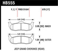 Hawk Performance LTS Brake Pad Set HB555Y.678 - Jeep Commander, Grand Cherokee, Nissan Armada, Pathfinder, Titan