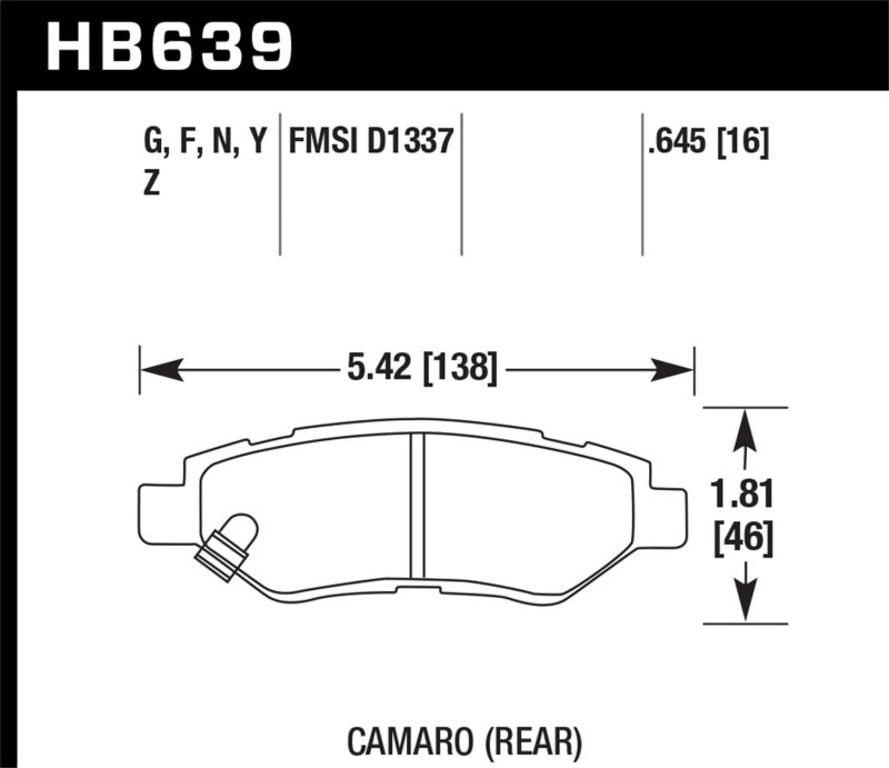 Hawk HPS 5.0 Rear Brake Pads - 2008-2014 Cadillac CTS / 2010-2015 Chevrolet Camaro