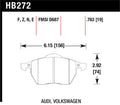 Hawk HP+ Street Brake Pad Set HB272N.763 - High Friction, Fade Resistant