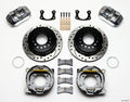 Wilwood 140-11402-DP DynaPro Low-Profile Rear Parking Brake Kit - 11.00in Drilled Rotors, Polished 4-Piston Calipers, Big Ford 2.36in Offset