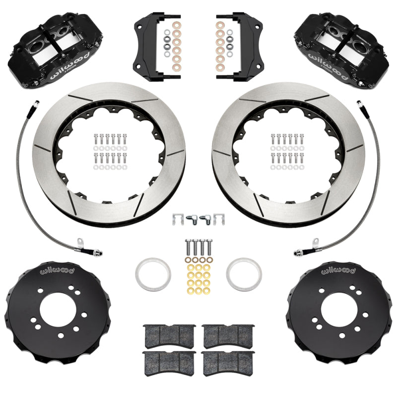 Wilwood Superlite 6R Front Big Brake Kit 12.88in Slotted Rotors Flexlines Black - 1995-1998 Nissan Skyline