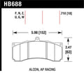 Hawk HB688N.710 HP+ Brake Pads for Alcon / AP Racing / Baer Calipers
