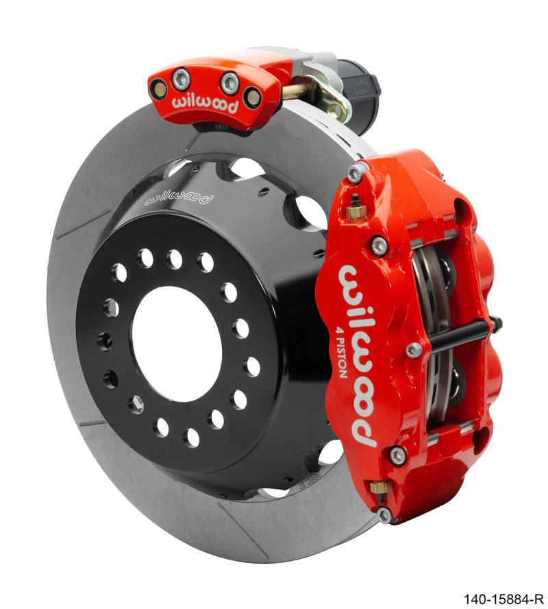 Wilwood 140-15844-R Dynapro Rear Brake Kit EPB FNSL 12.88in Rotors Red - Big Ford, New Style 2.50 Offset