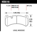 Hawk Performance DTC-60 Race Front Brake Pad Set HB616G.607 - 2008-2011 Lexus IS-F, 2005-2006 Mercedes-Benz CLK55 AMG, 2007-2008 CLK63 AMG