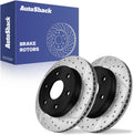 1999-2006 Silverado 1500 Sierra Tahoe Yukon Suburban Front Drilled and Slotted Brake Rotors Pair - AutoShack E-Coated 11.99 inch 6-Lug