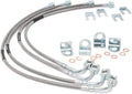 2007-2018 Jeep Wrangler JK Stainless Steel Brake Lines for 4-6 inch Lift Front and Rear DOT - Rough Country