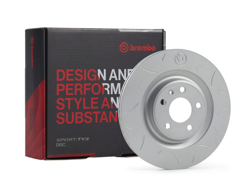 Brembo 59.E114.23 TY3 Sport Slotted Rear Brake Rotor 316x20 - 1999-2009 Subaru WRX STI (GDB) AWD