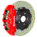 Brembo 1N1.9081A2 GT Front Big Brake Kit 6-Piston 380x34 2-Piece Drilled Rotors Red - 2022 and Newer Volkswagen Golf R, Audi S3