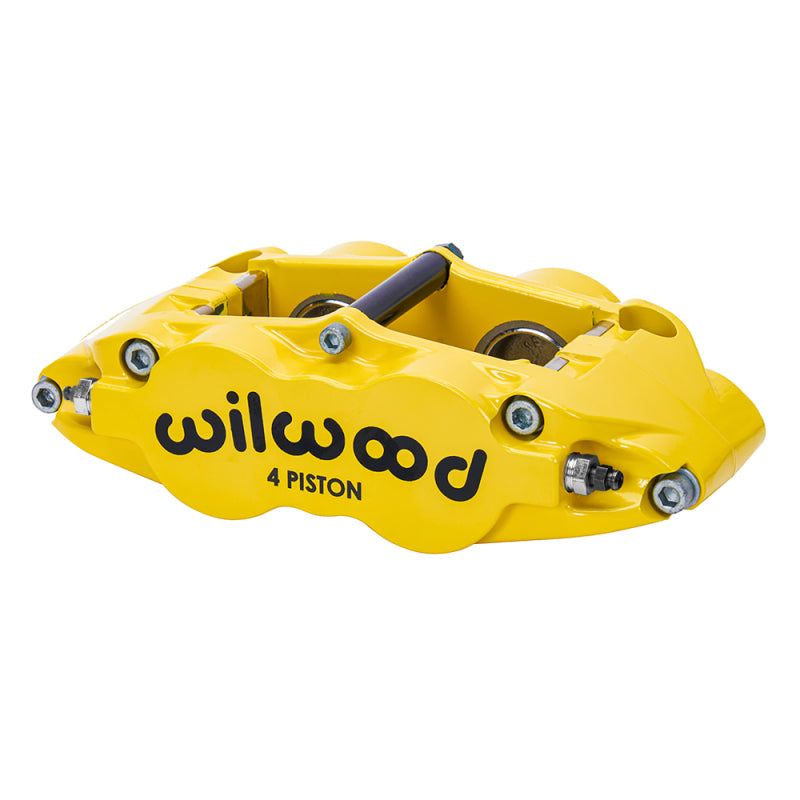Wilwood FNSL4R Forged Narrow Superlite Caliper Yellow - 1.12in Pistons, 1.10in Rotor - 120-11782-Y