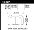 Hawk Performance HB194D.570 ER-1 Endurance Racing Brake Pads for Brembo Calipers - Mustang, Camaro, Lotus