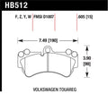 Hawk Performance Ceramic HB512Z.605 Front Brake Pads - 2004 Volkswagen Touareg