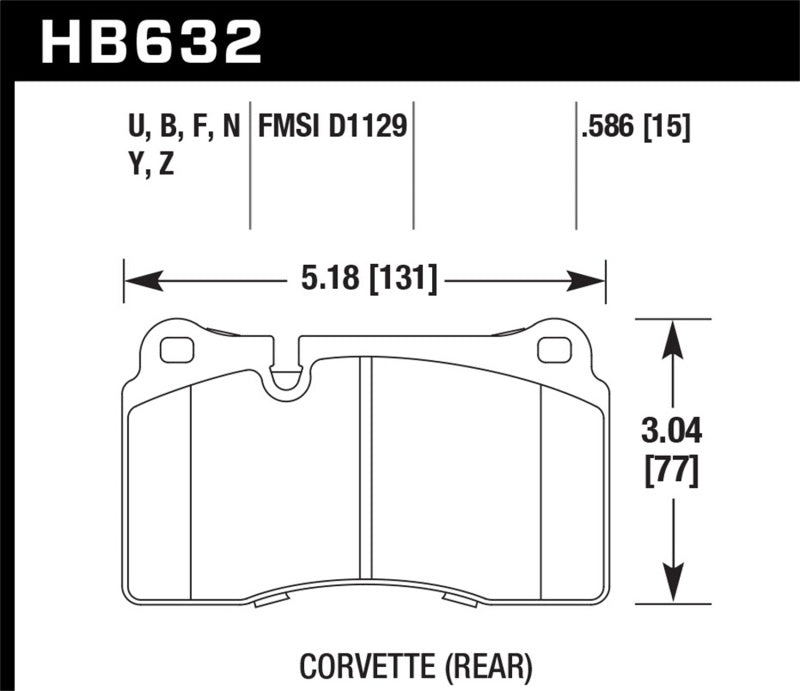 Hawk Performance ER-1 Rear Brake Pads with Wear Sensor - 2014-2015 Chevrolet Camaro Z28 7.0L