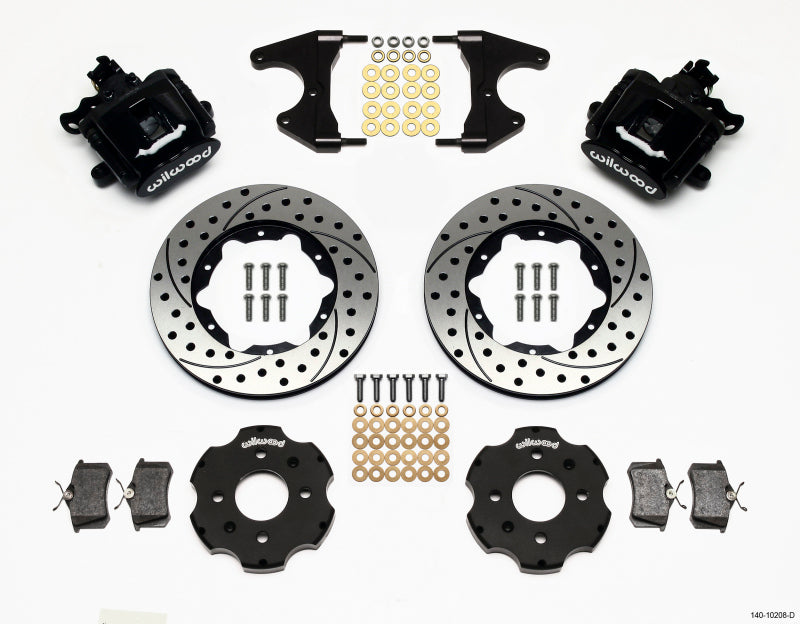 Wilwood Combination Parking Brake Rear Kit 11.00 in Drilled Rotor - Honda Civic / Acura Integra Drum Conversion 2.46 in Hub Offset