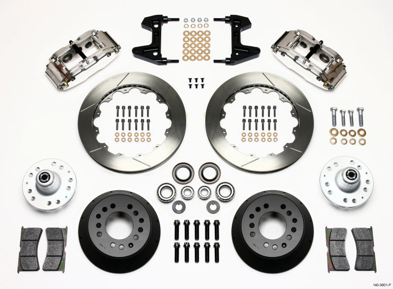 Wilwood Narrow Superlite 6R Front Hub Kit 12.88in Polished - 1974-1980 Pinto / Mustang II Disc Spindle (140-9801-P)