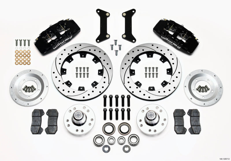 Wilwood 140-12837-D DynaPro 6 Front Big Brake Kit - 6-Piston Calipers, 12.19in Drilled Vented Rotors, Forged Hub - 1979-1987 GM G-Body