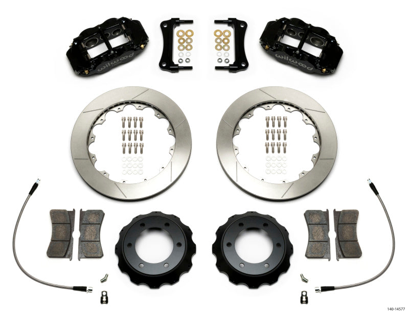 Wilwood 140-14577 Narrow Superlite 6R Front Big Brake Kit 6-Piston 12.88in Slotted Rotors with Brake Lines - 2005-2015 Toyota Tacoma